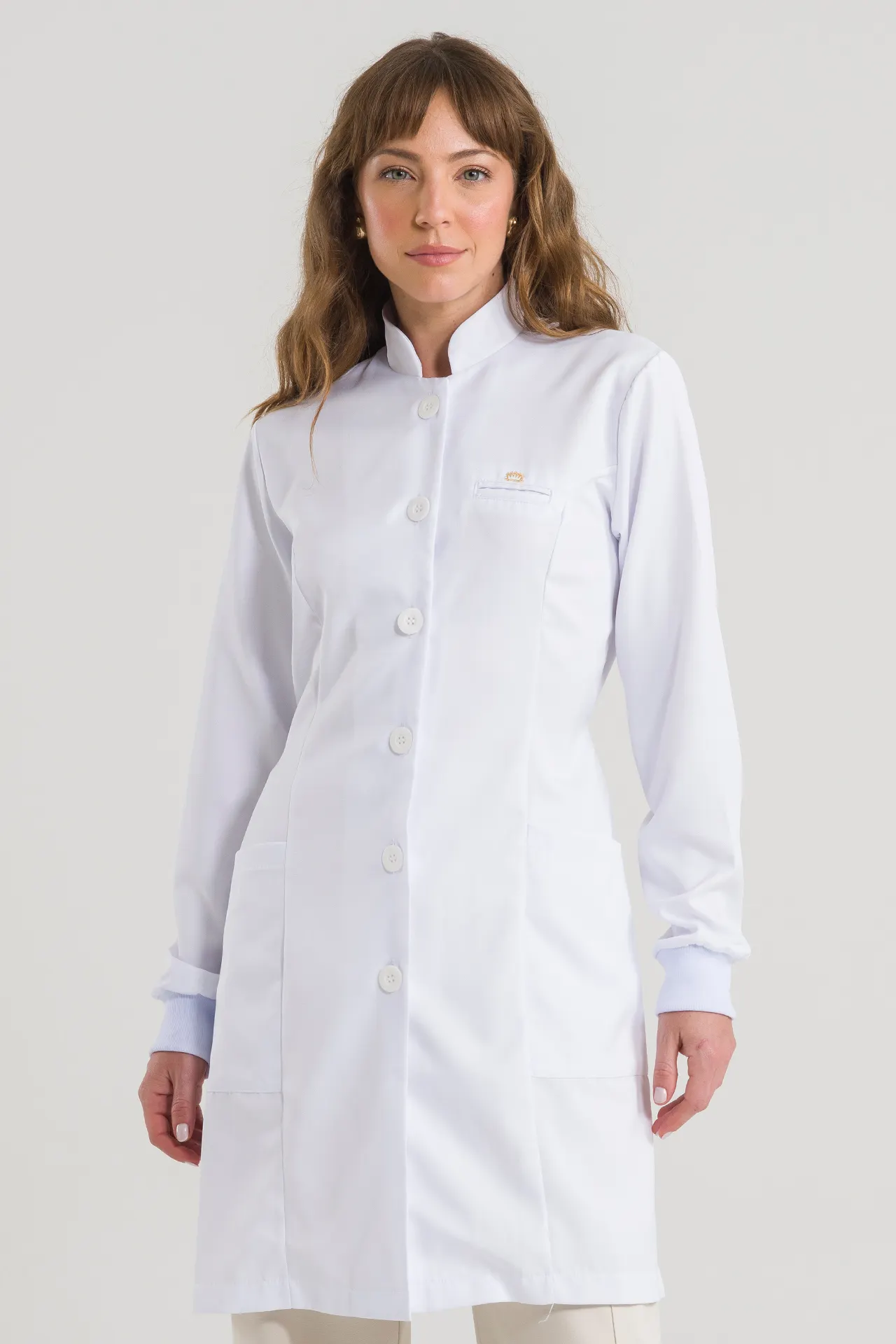 Jaleco Basic branco feminino — Básico — Reluz Jalecos